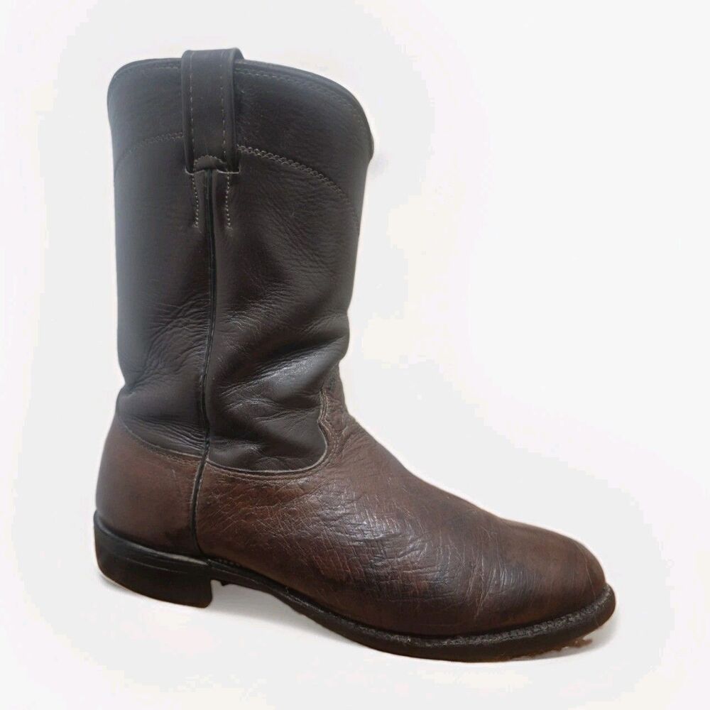 Vintage Larry Mahan Men's 10210 Leather Western Roper Boots Size 10D USA